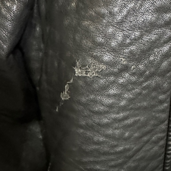 Calvin Klein Black Leather Biker Jacket - Picture 15 of 16